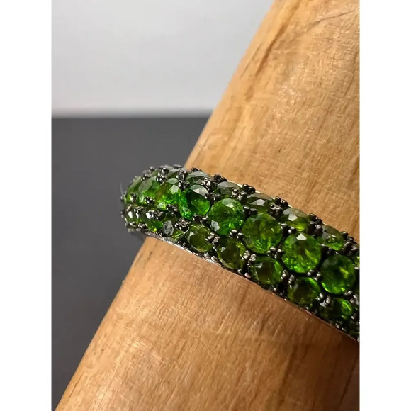 Green Chrome Diopside Rhodium Over Sterling Silver Ring 1.18ctw size 9 - Picture 5 of 11